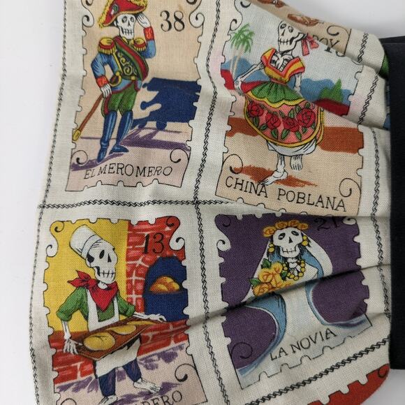 Day of Dead Bow Clutch Handmade Dia de los Muertes Purse Calacas Postage Stamp - Picture 8 of 12